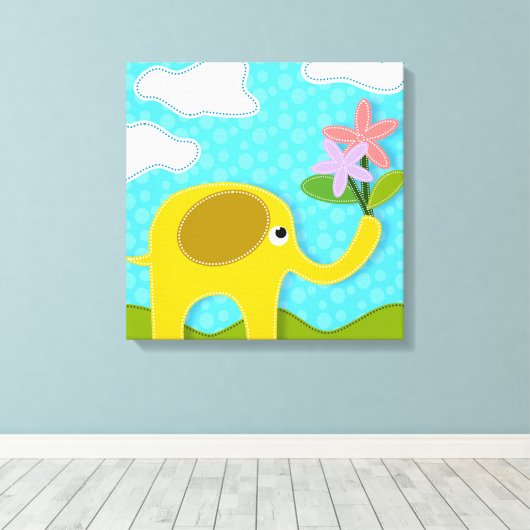 Elephant Canvas Afdruk (Insitu (Houten vloer))
