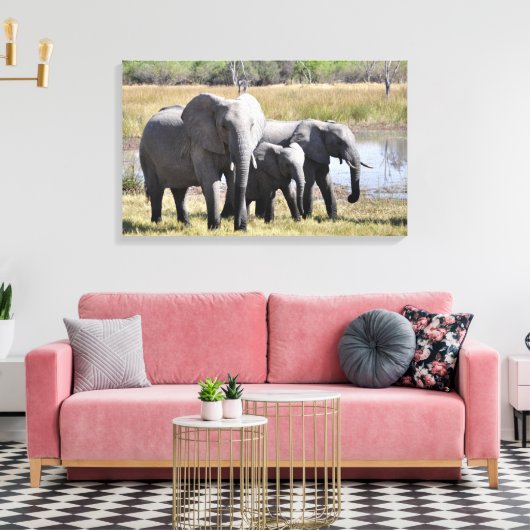 Elephant Canvas Afdruk (Insitu (Woonkamer))