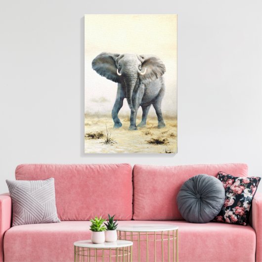 Elephant Canvas Afdruk (Insitu (Woonkamer))