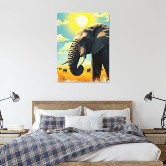 Elephant Canvas Afdruk (Insitu (Slaapkamer))