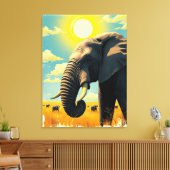 Elephant Canvas Afdruk (Insitu (Woonkamer))