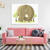 Elephant Canvas Afdruk (Insitu (Woonkamer))