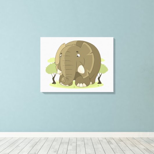 Elephant Canvas Afdruk (Insitu (Houten vloer))