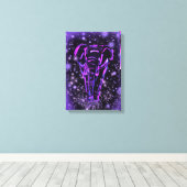 Elephant Canvas Afdrukken Paarse roze Sterrennacht (Insitu (Houten vloer))