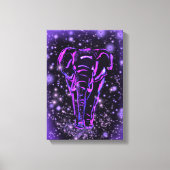 Elephant Canvas Afdrukken Paarse roze Sterrennacht (Voorkant)