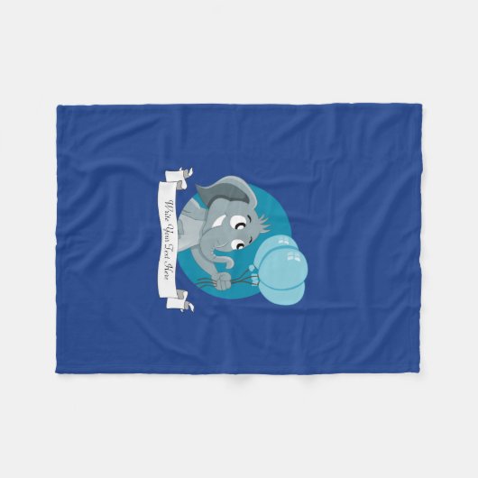 Elephant cartoon fleece deken (Voorkant (Horizontaal))