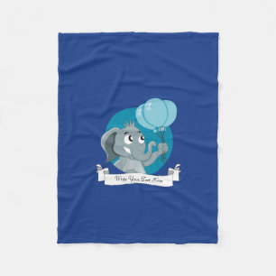 Elephant cartoon fleece deken