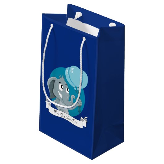 Elephant cartoon klein cadeauzakje (Achterkant Gekanteld)