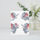 Elephant Cartoon Masoct Briefkaart (Staand voorkant)
