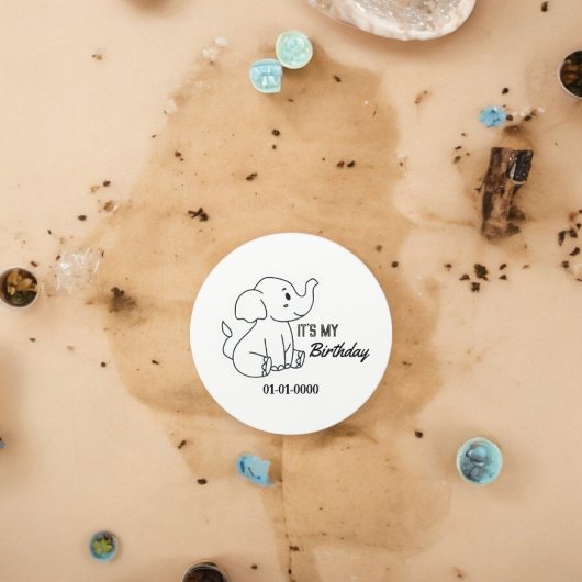Elephant Cartoon Ronde Sticker