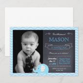 Elephant Chalkboard Birthday Party Invitations Kaart (Voorkant / Achterkant)