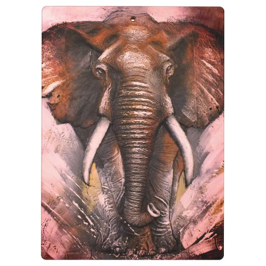 Elephant Charging Klembord (Achterkant)