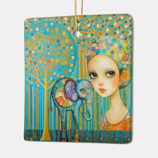 Elephant Charm Keramisch Ornament (Links)