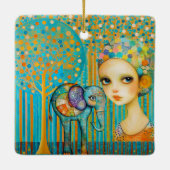 Elephant Charm Keramisch Ornament (Achterkant)