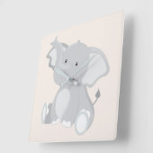 Elephant Charm Vierkante Klok (Hoek)