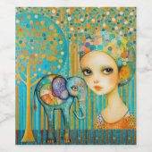 Elephant Charm Wijn Etiket (Enkel label)