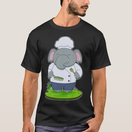 Elephant Chef Cook Pan T-shirt (Voorkant)