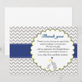 Elephant Chevron Baby shower bedankkaart (Voorkant / Achterkant)