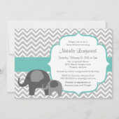 Elephant & Chevron  Baby shower Kaart (Voorkant)