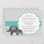 Elephant & Chevron  Baby shower Kaart (Voorkant / Achterkant)