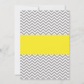 Elephant Chevron Yellow Grey Baby shower Kaart (Achterkant)