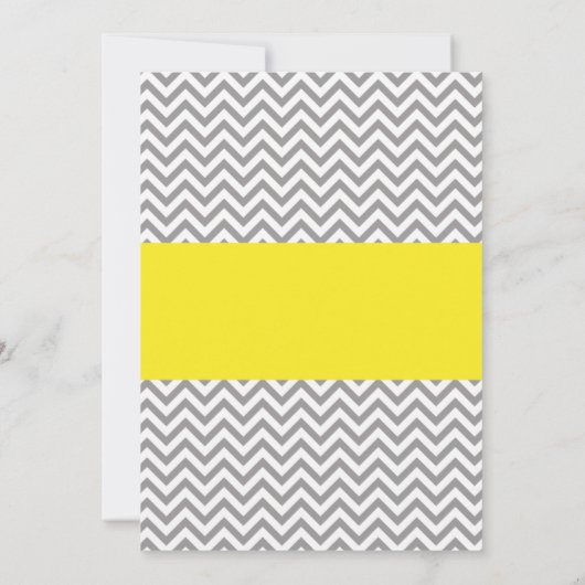 Elephant Chevron Yellow Grey Baby shower Kaart (Achterkant)