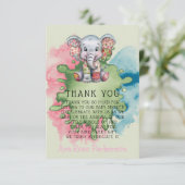 Elephant Chic Girl of Boy Baby shower Bedankt (Staand voorkant)