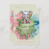 Elephant Chic Girl of Boy Baby shower Bedankt (Voorkant / Achterkant)
