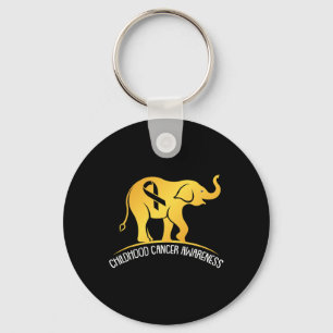 Elephant Childhood Cancer Awareness Ribbon Warrior Sleutelhanger