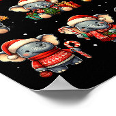 Elephant Christmas Funny Elephant Lover Pajama Men Poster (Hoek)