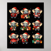 Elephant Christmas Funny Elephant Lover Pajama Men Poster (Voorkant)