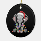 Elephant Christmas Lights Xmas Holiday Wild Animal Keramisch Ornament (Links)
