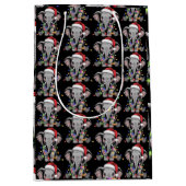 Elephant Christmas Lights Xmas Holiday Wild Animal Medium Cadeauzakje (Voorkant)
