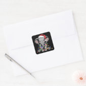 Elephant Christmas Lights Xmas Holiday Wild Animal Vierkante Sticker (Envelop)
