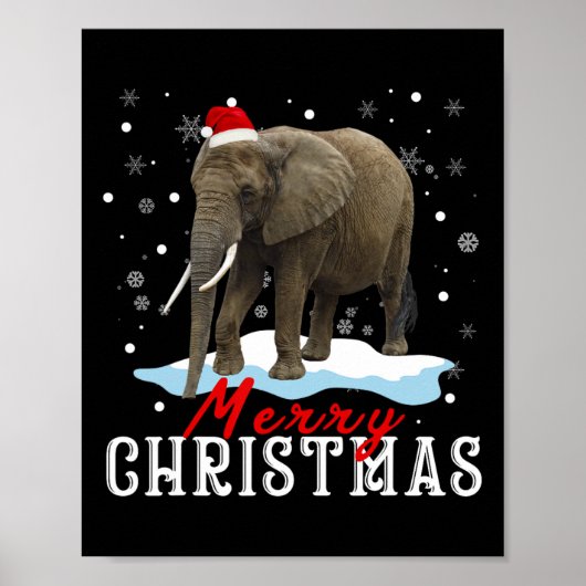 Elephant Christmas Shirt Light Pajama Group Christ Poster (Voorkant)