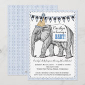 Elephant Circus Parade Baby shower Kaart (Voorkant / Achterkant)