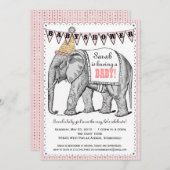  Elephant Circus Parade Baby shower Kaart (Voorkant / Achterkant)