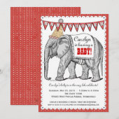 Elephant Circus Parade Baby shower Kaart (Voorkant / Achterkant)