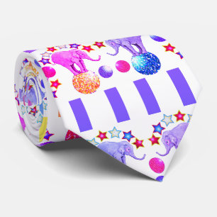 Elephant Circus Stars Stripes Carnival Stropdas