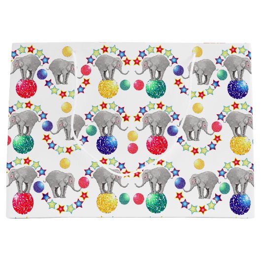 Elephant Circus Theme Kinderen Birthday Party Groot Cadeauzakje (Voorkant)