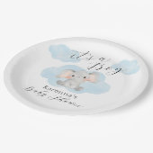 Elephant Clouds: Het is een Baby shower voor jonge Papieren Bordje (Gekanteld)