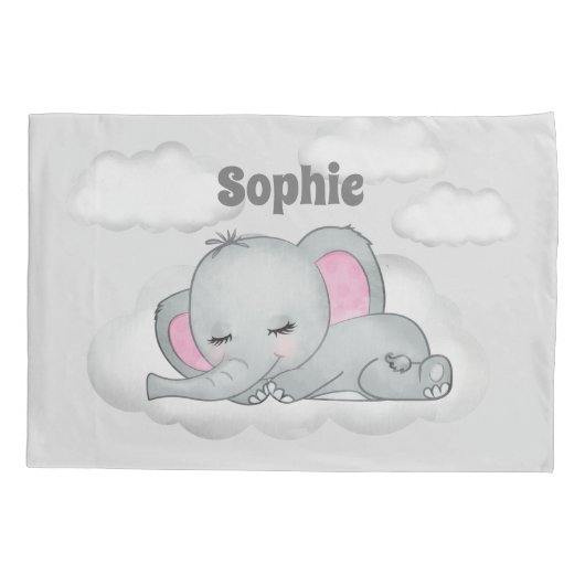 Elephant Clouds Name Kinder Home Decor Kussensloop (Achterkant)