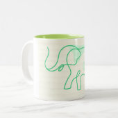 Elephant Collage Line Art Coffee Mok (Voorkant links)