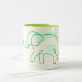 Elephant Collage Line Art Coffee Mok (Center)