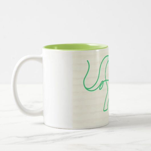 Elephant Collage Line Art Coffee Mok (Links)