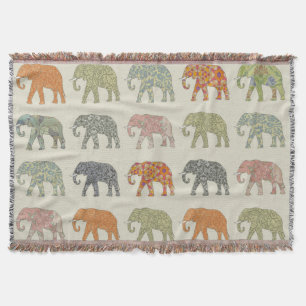 Elephant Colorful Animal Patroon Deken