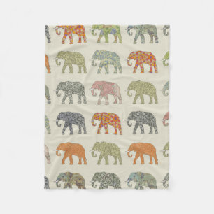 Elephant Colorful Animal Patroon Fleece Deken