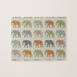 Elephant Colorful Animal Patroon Legpuzzel