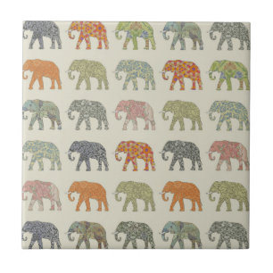 Elephant Colorful Animal Patroon Tegeltje