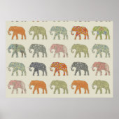 Elephant Colorful Animal Pattern Poster (Voorkant)